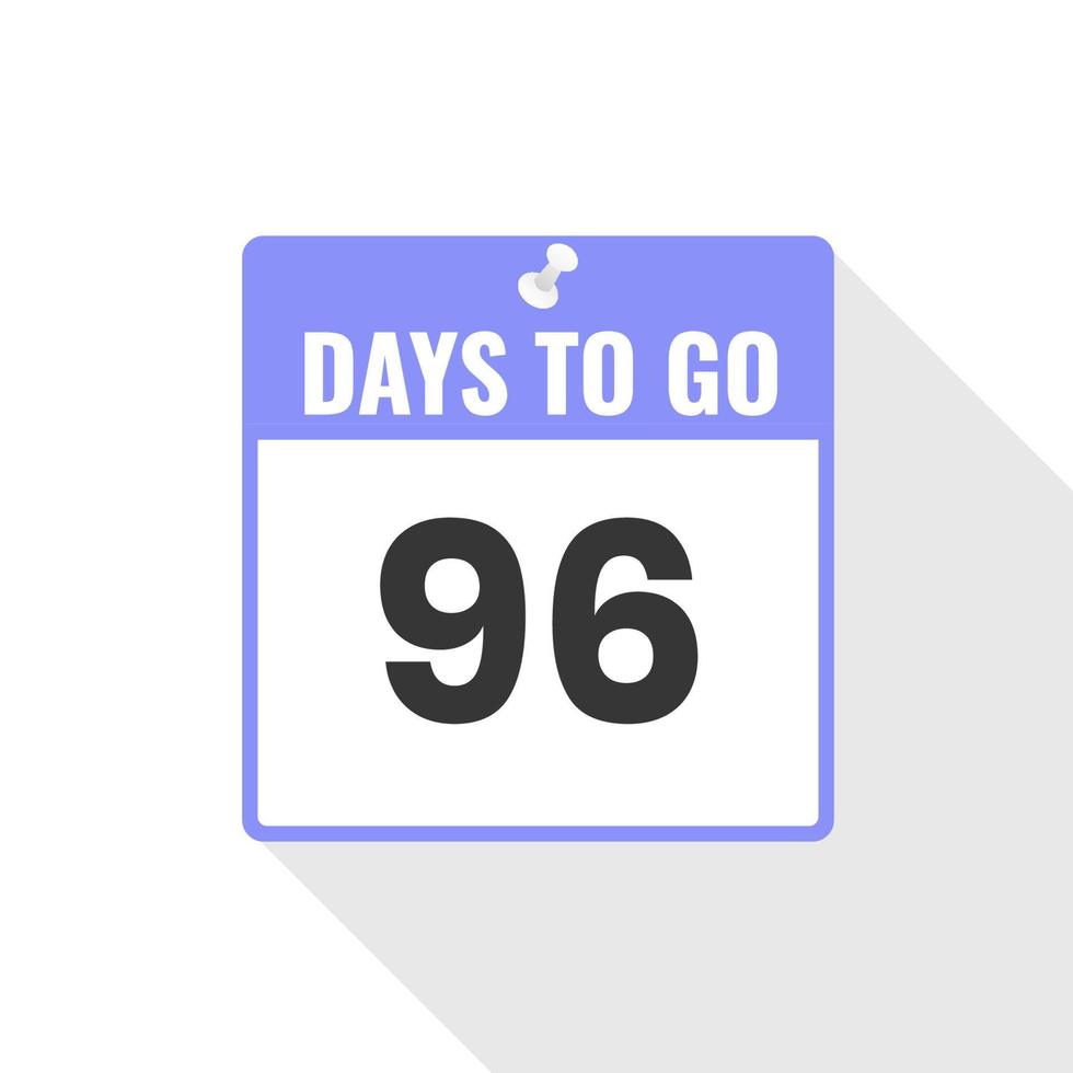 96 Tage verbleibendes Countdown-Verkaufssymbol. Noch 96 Tage bis zum Werbebanner vektor