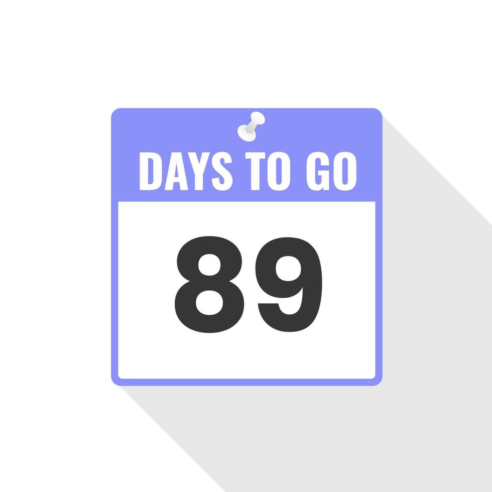 89 Tage verbleibendes Countdown-Verkaufssymbol. Noch 89 Tage Werbebanner vektor