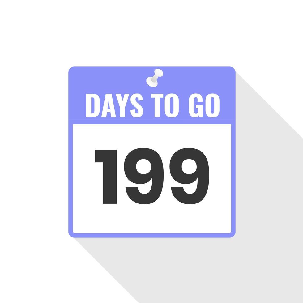 199 Tage verbleibendes Countdown-Verkaufssymbol. Noch 199 Tage bis zum Werbebanner vektor