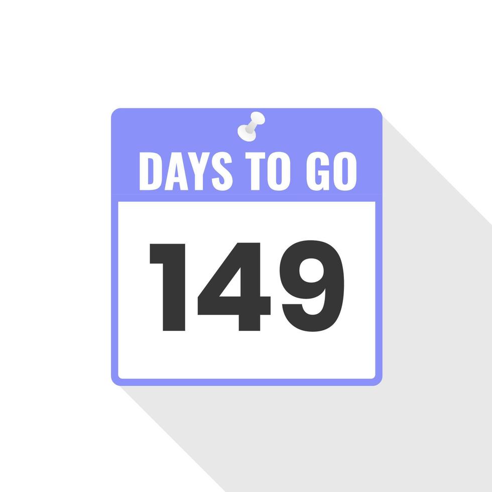 149 dagar vänster nedräkning försäljning ikon. 149 dagar vänster till gå PR baner vektor