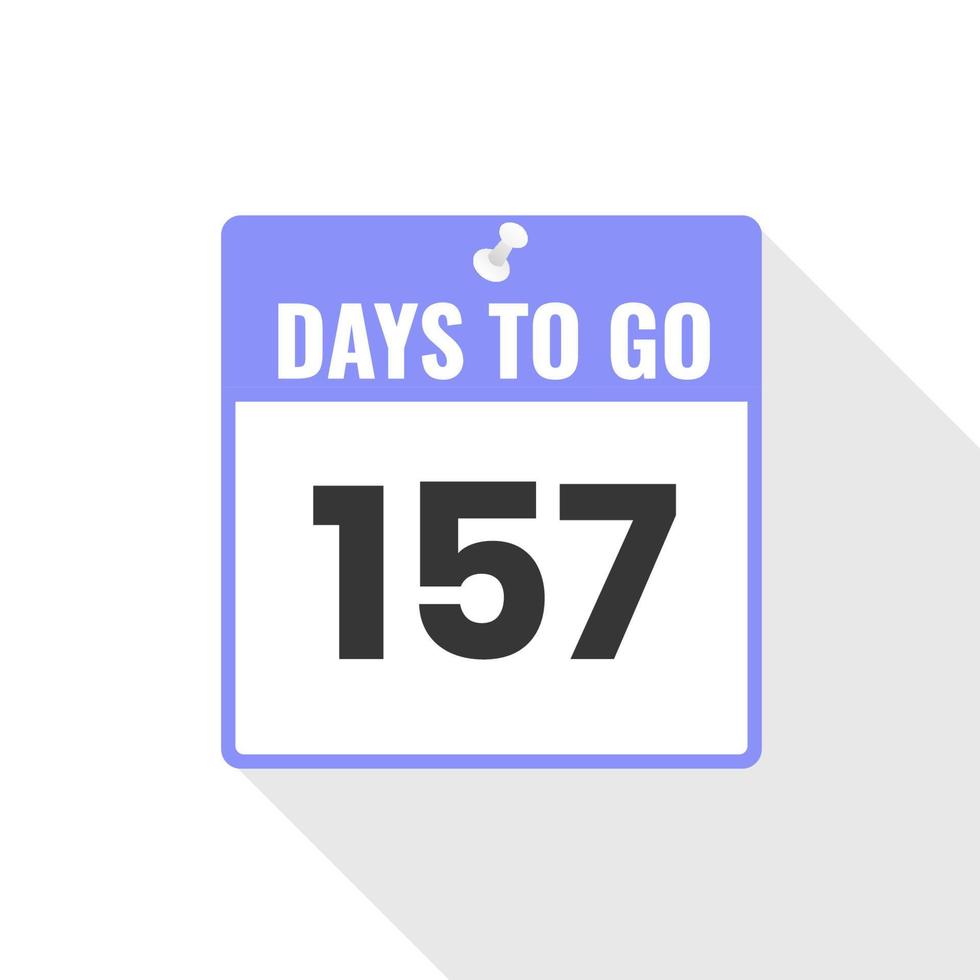 157 Tage verbleibendes Countdown-Verkaufssymbol. Noch 157 Tage Werbebanner vektor
