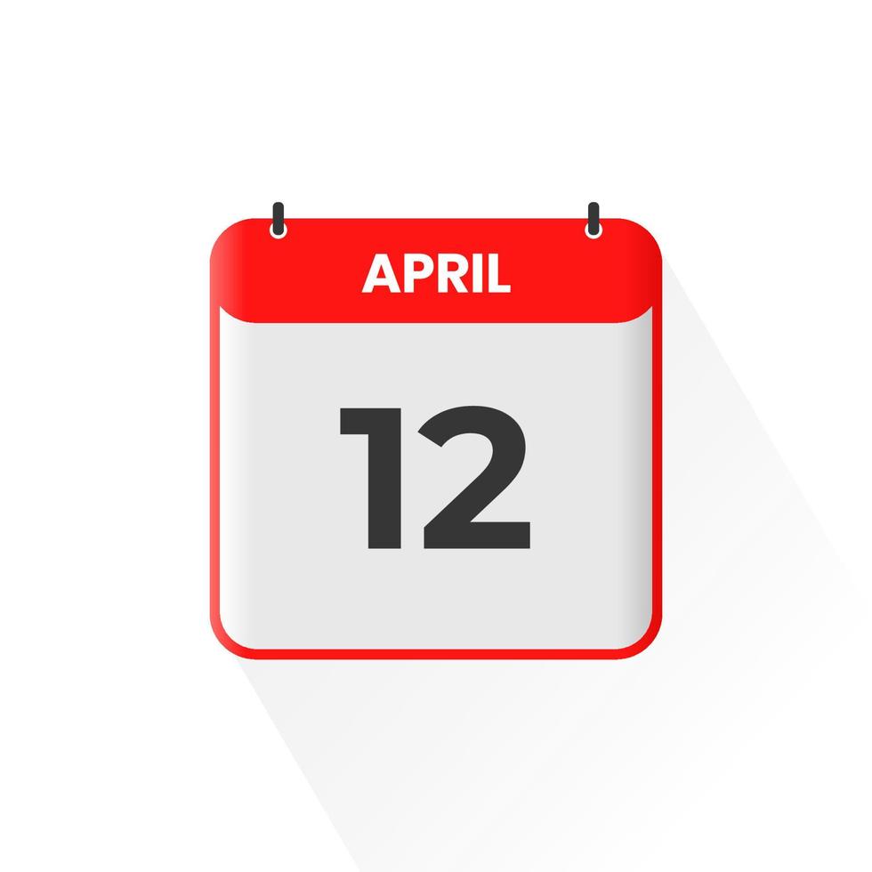 12. April Kalendersymbol. 12. April Kalenderdatum Monat Symbol Vektor Illustrator