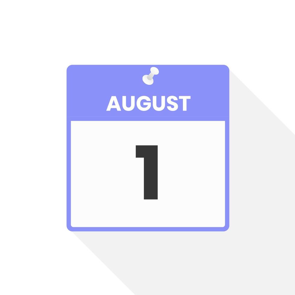 1. August Kalendersymbol. datum, monat, kalender, symbol, vektor, illustration vektor