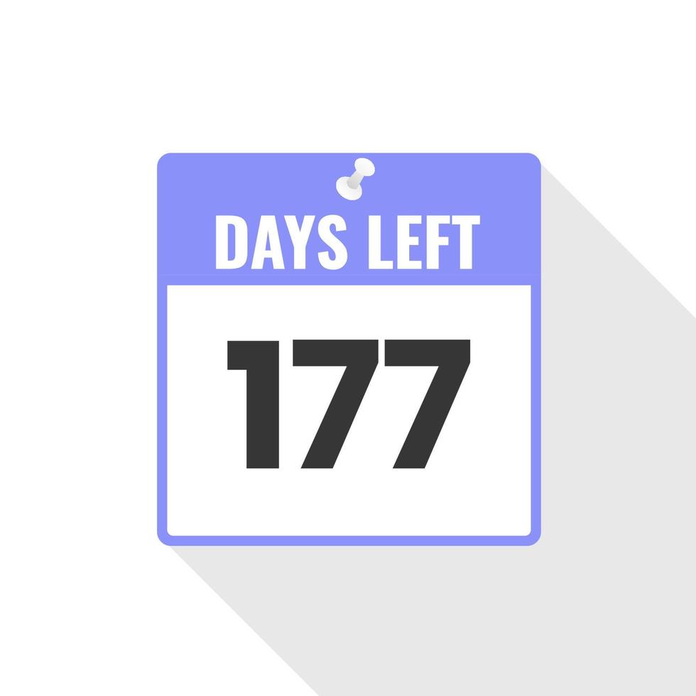 177 Tage verbleibendes Countdown-Verkaufssymbol. Noch 177 Tage Werbebanner vektor