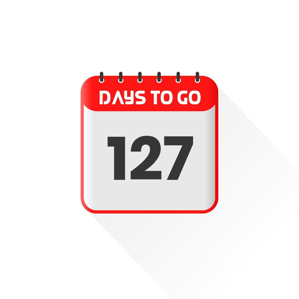 Countdown-Symbol Noch 127 Tage für Verkaufsförderung. Aktionsverkaufsbanner Noch 127 Tage vektor