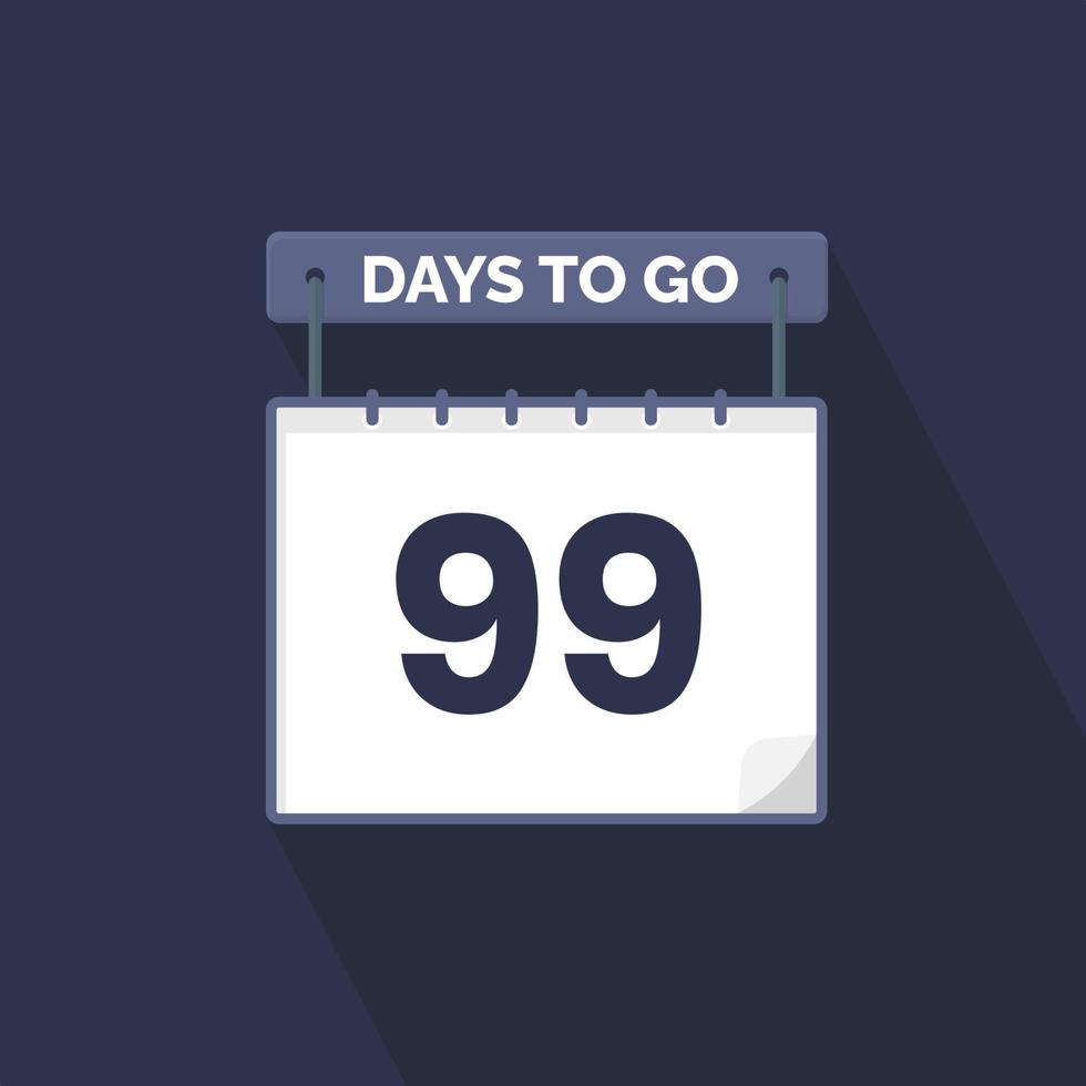 Noch 99 Tage Countdown für Verkaufsförderung. Noch 99 Tage bis zum Werbeverkaufsbanner vektor
