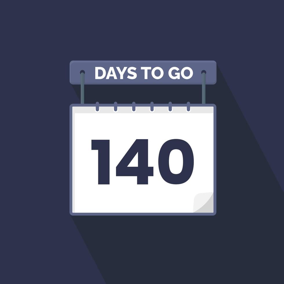 140 Tage verbleibender Countdown für die Verkaufsförderung. Noch 140 Tage bis zum Werbeverkaufsbanner vektor