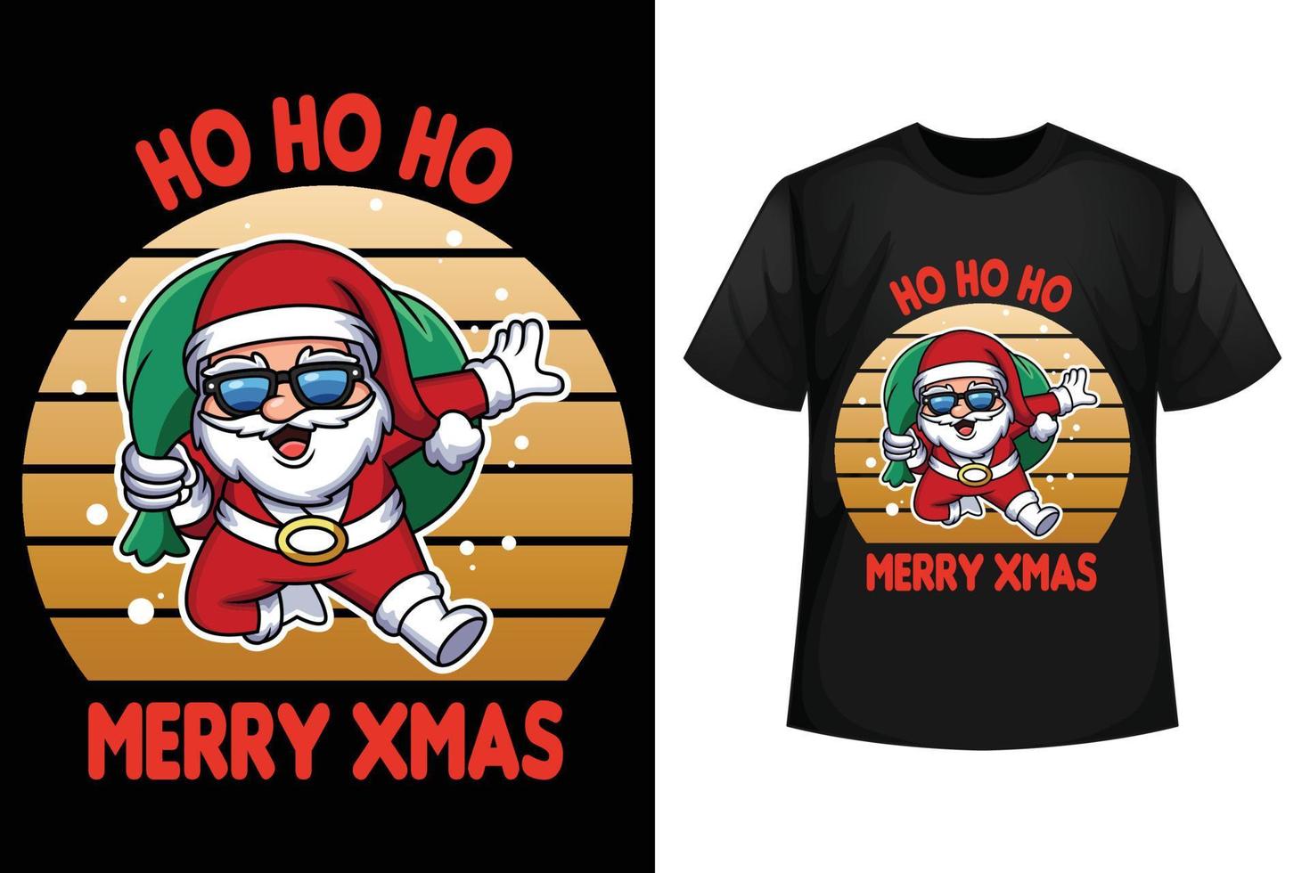 ho ho ho frohe weihnachten - weihnachts-t-shirt-design-vorlage vektor