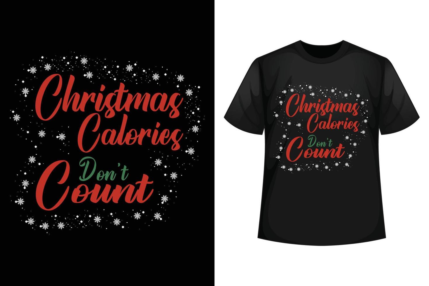 jul kalorier inte räkna - jul t-shirt design mall vektor