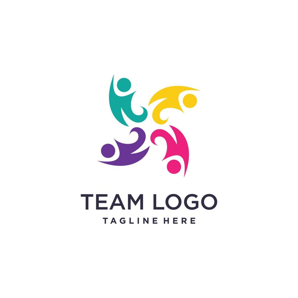 team arbete logotyp design med modern kreativ stil premie vektor