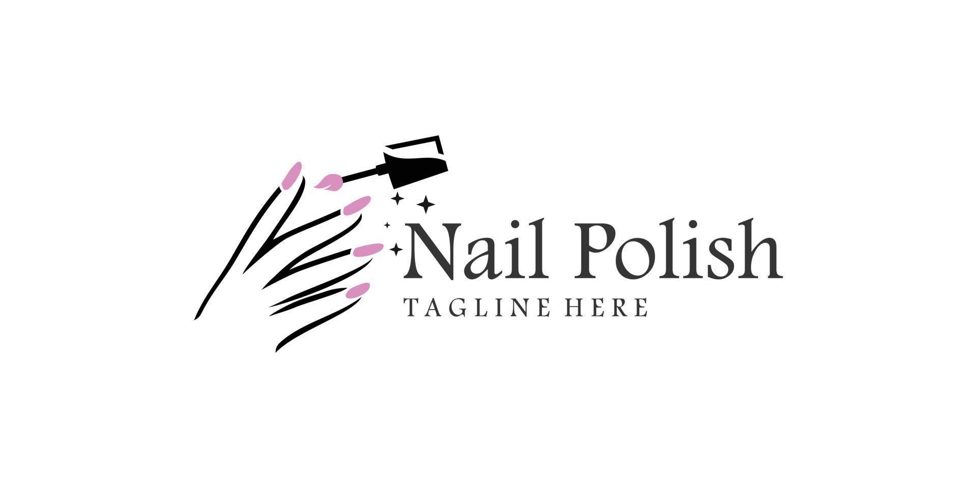 Nagellack-Logo-Symbol mit modernem, kreativem und einzigartigem Konzeptdesign Premium-Vektor vektor