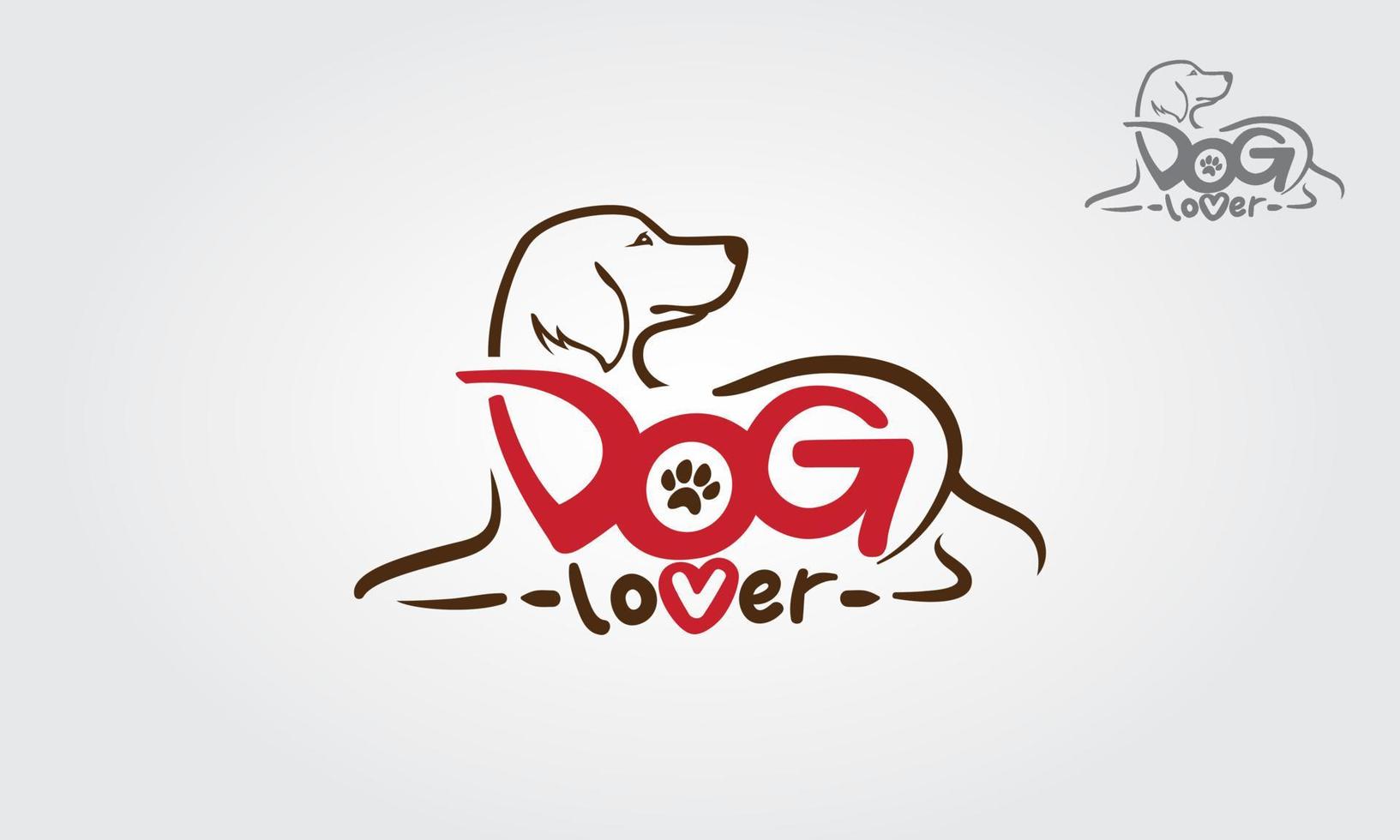 Vektor-Logo-Vorlage für Hundeliebhaber. Diese Logo-Vorlage eignet sich hervorragend für Zoohandlungen oder jede Art von Haustierpflegegeschäft vektor