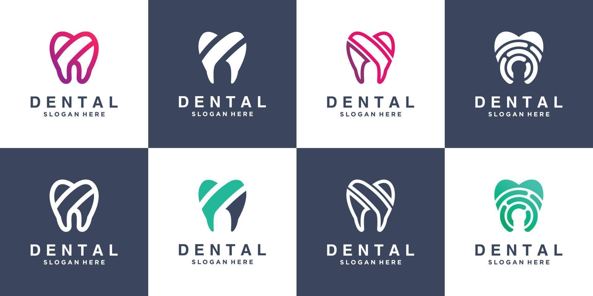 Dental-Logo-Sammlung mit modernem Design-Premium-Vektor vektor