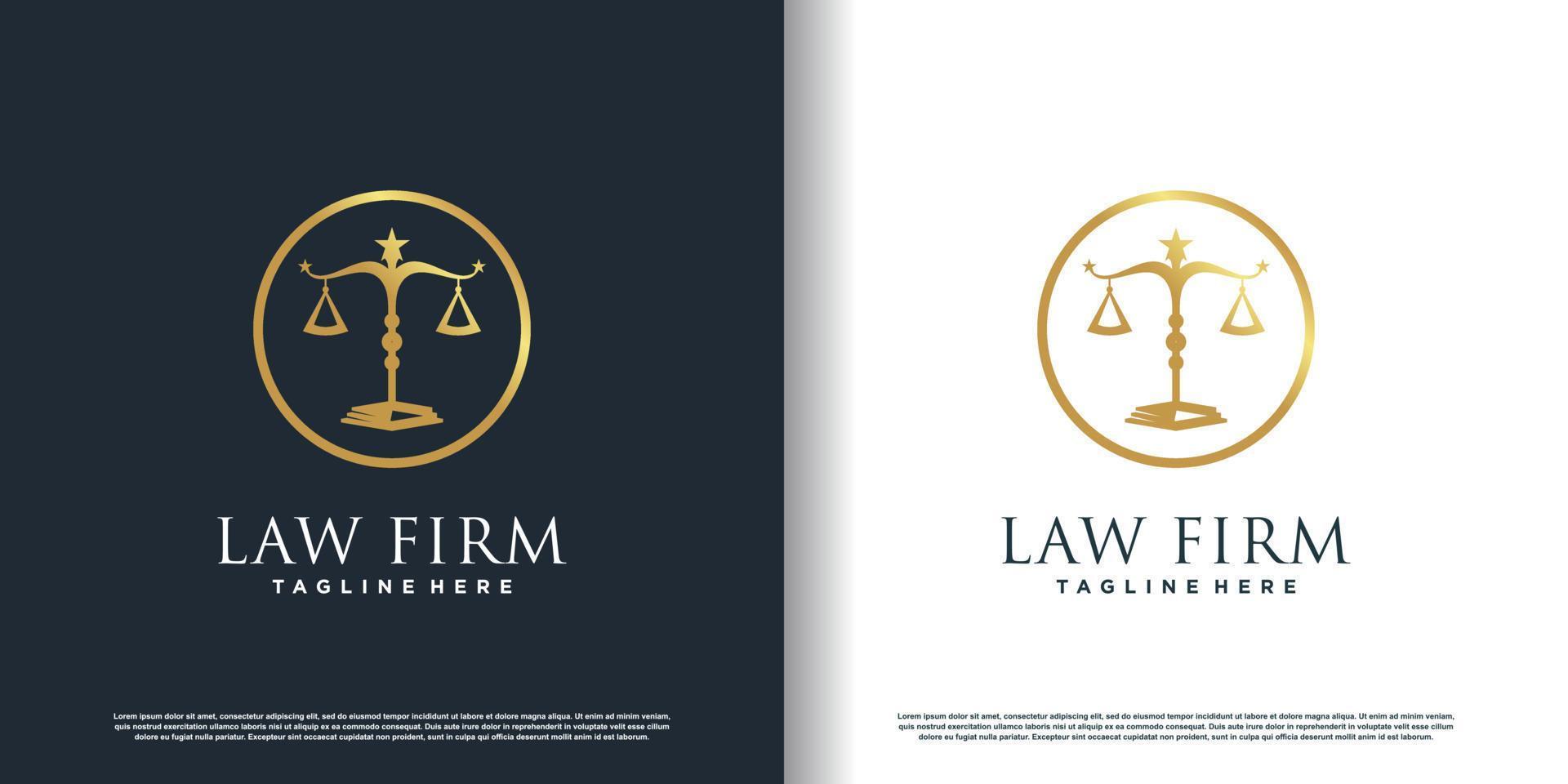 Law-Logo-Design mit einfachem und frischem Konzept-Premium-Vektor vektor