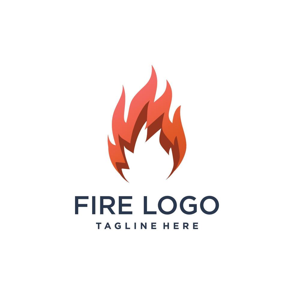 Feuer-Logo-Design mit kreativem abstraktem Konzept-Premium-Vektor vektor