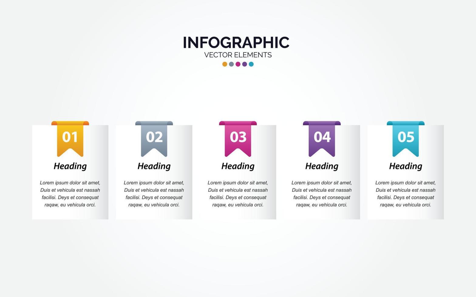 Business-Timeline-Diagrammvorlage horizontale Infografik 5 Schritte Vektorillustration vektor