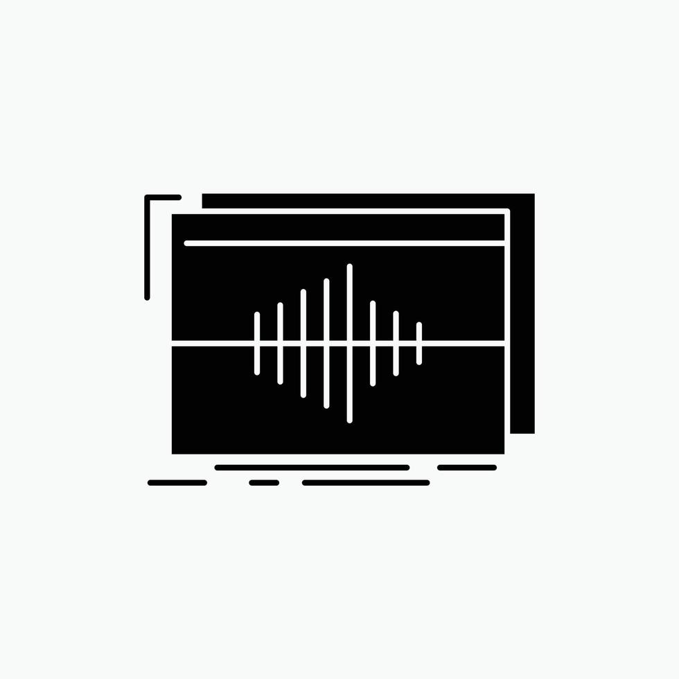 Audio. Frequenz. Hertz. Reihenfolge. Wellen-Glyphe-Symbol. vektor isolierte illustration