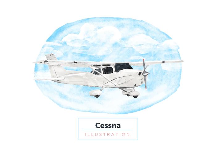 Gratis Cessna vattenfärgvektor vektor