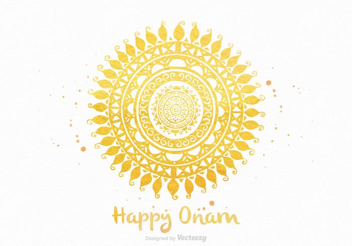 Free Happy Onam Vektor Grußkarte