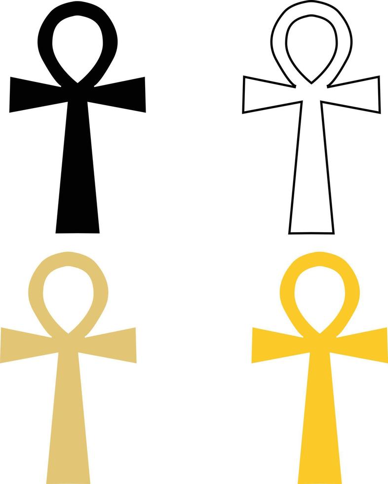 Koptisches Kreuz Ankh-Symbol auf weißem Hintergrund. Ankh-Symbol. Ankh oder Schlüssel des Lebenszeichens. flacher Stil. vektor