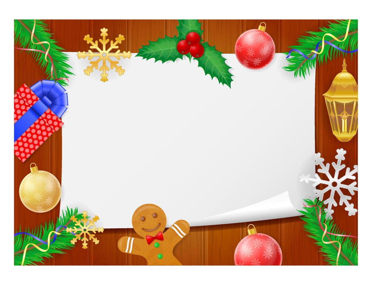 Weihnachtskarte Vorlage Banner Vektor Illustration Hintergrund