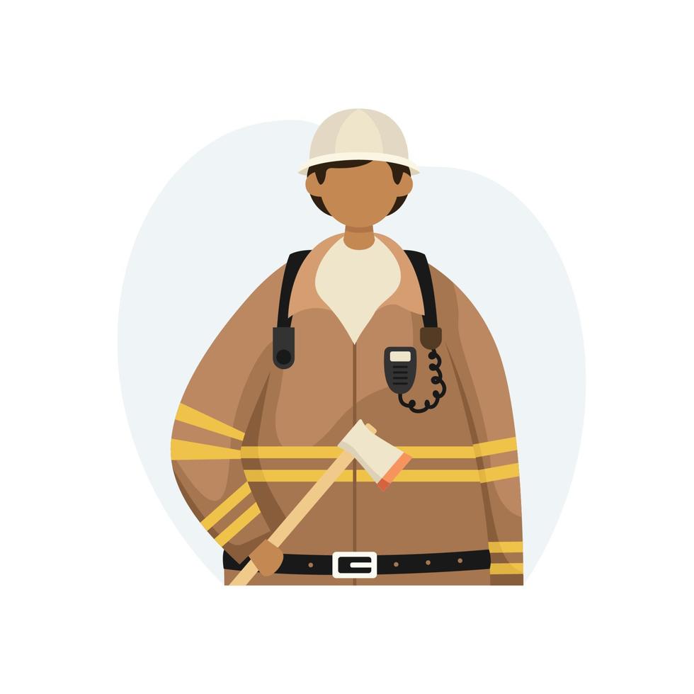 vektor illustration av en brandman i de form av ett yxa. yrke. platt stil