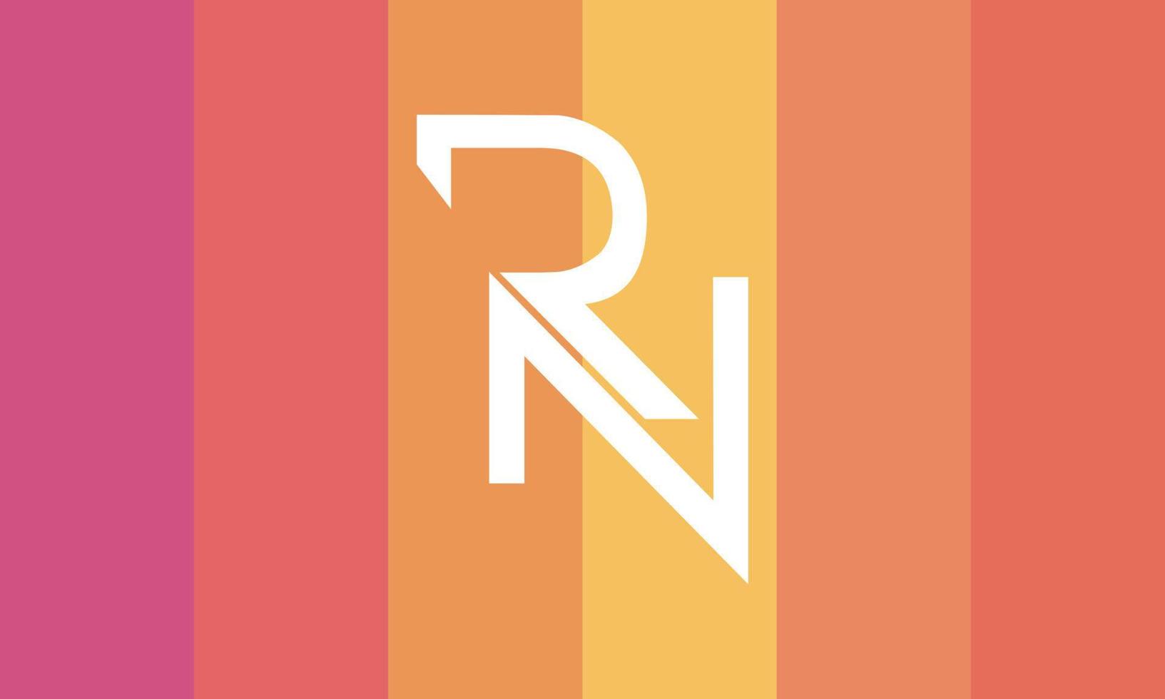 alfabetet bokstäver initialer monogram logotyp rn, nr, r och n vektor
