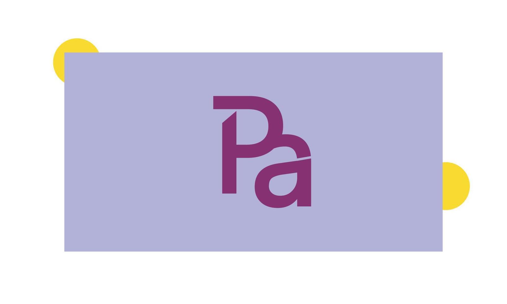alfabetet bokstäver initialer monogram logotyp pa, ap, p och a vektor