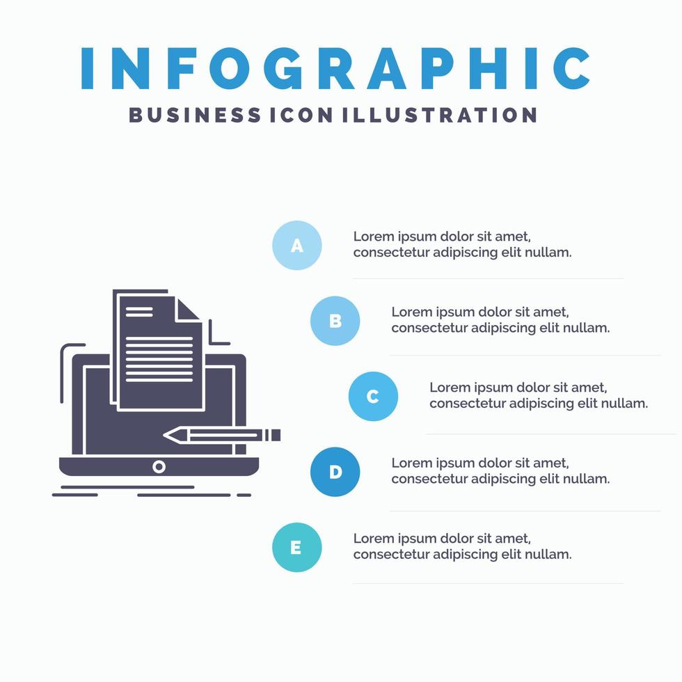 Codierer. Kodierung. Computer. aufführen. Papier-Infografik-Vorlage für Website und Präsentation. Glyph graues Symbol mit blauer Infografik-Stil-Vektorillustration. vektor