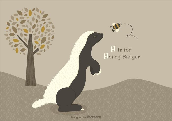 Gratis Honey Badger Vector Illustration