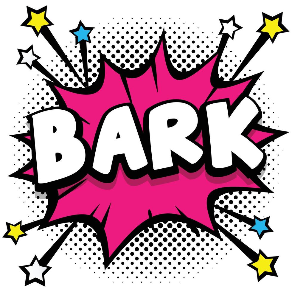 bark pop- konst komisk Tal bubblor bok ljud effekter vektor