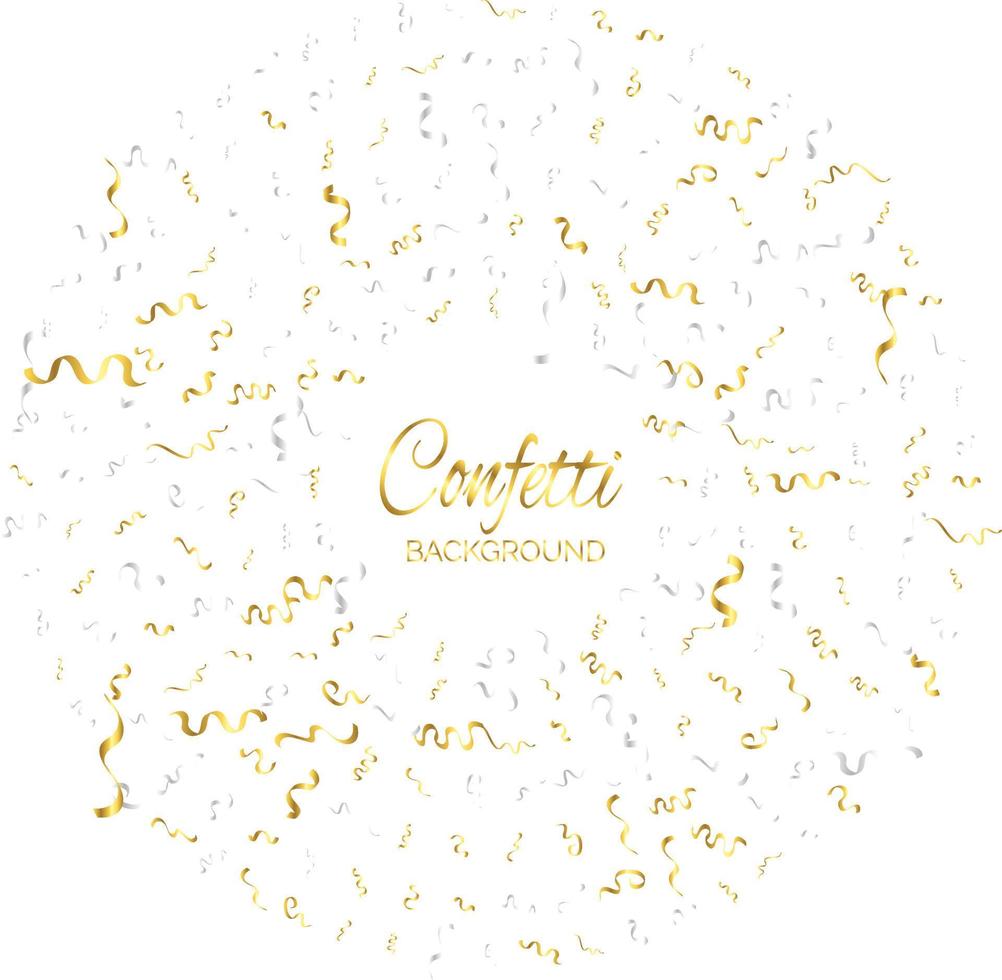 guld konfetti isolerat på vit bakgrund. fira vektor illustration