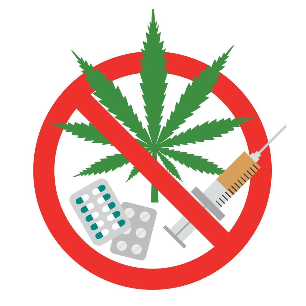 Zeichen für verbotene Drogen vektor