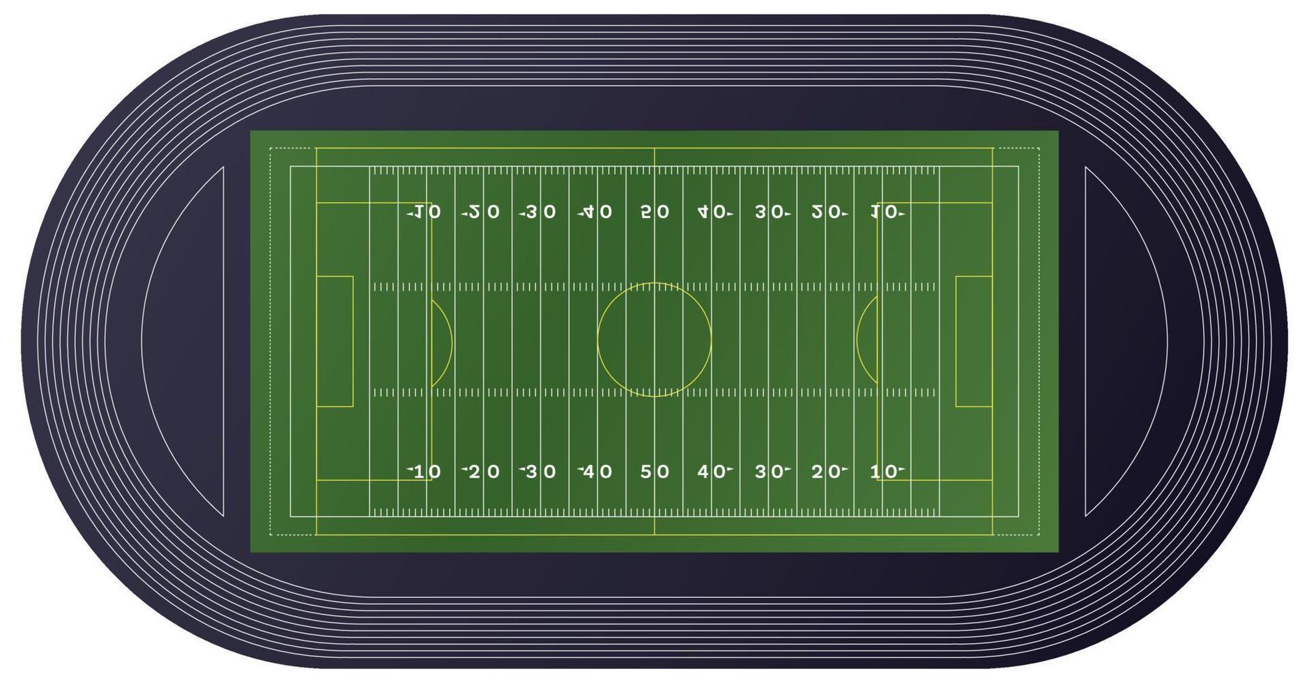 American-Football-Feld von oben. vektor