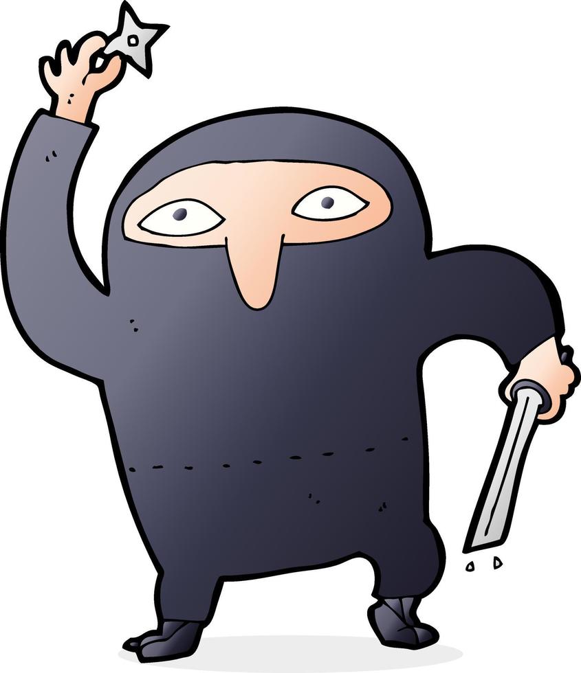 gekritzel charakter cartoon ninja vektor