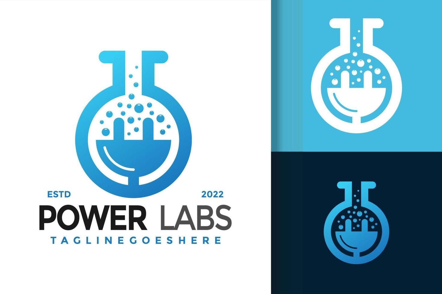 power lab logo design, markenidentitätslogos vektor, modernes logo, logodesigns vektorillustrationsvorlage vektor