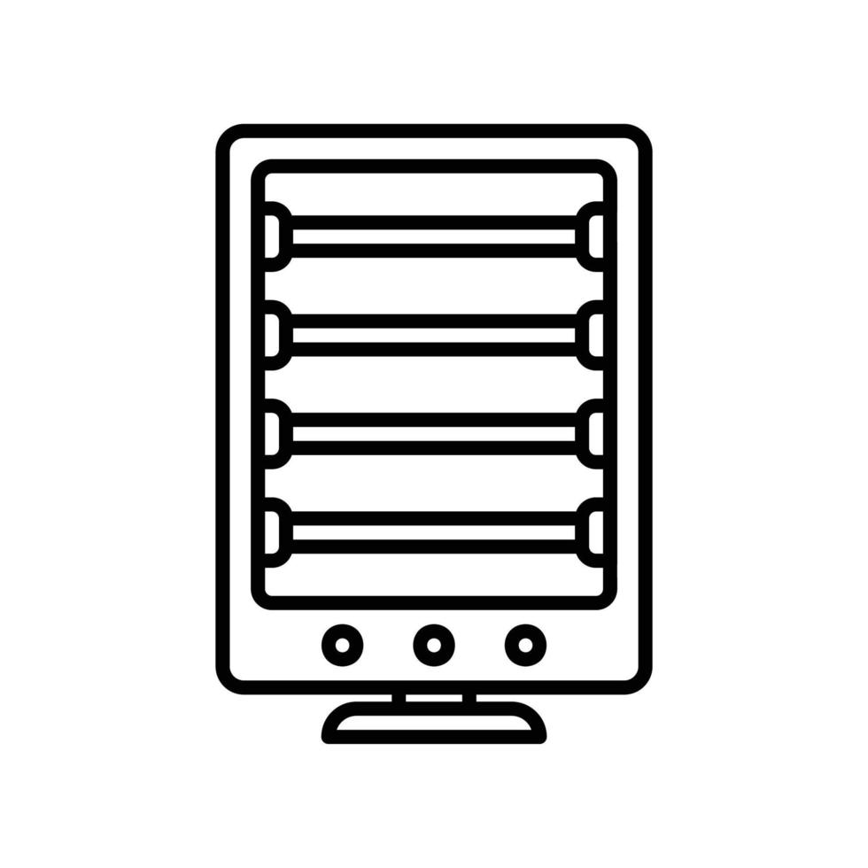 Elektroheizer-Symbol zum Erwärmen der Raumtemperatur im schwarzen Umrissstil vektor