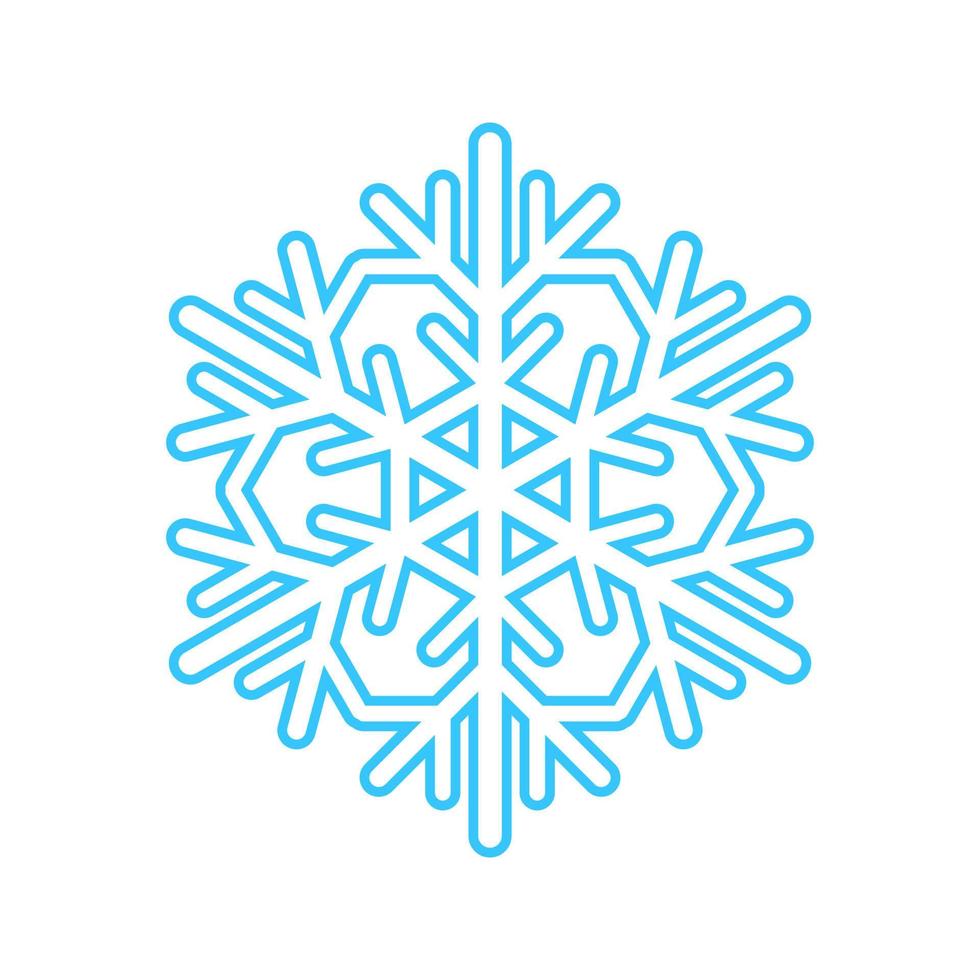 einfache schneeflocke aus blauen linien. festliche dekoration für neujahr und weihnachten, symbol des winters, element für design. Vektor-Illustration vektor