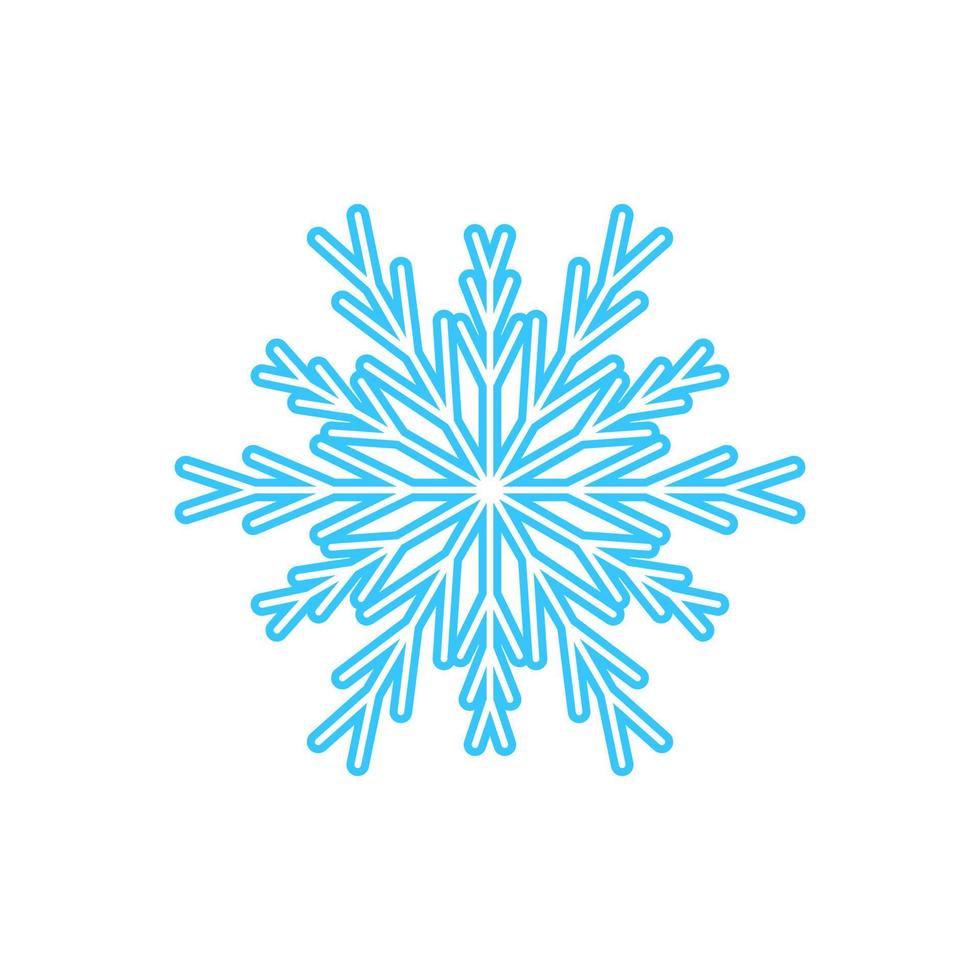 enkel snöflinga tillverkad av blå rader. festlig dekoration för ny år och jul, symbol av vinter, element för design. vektor illustration