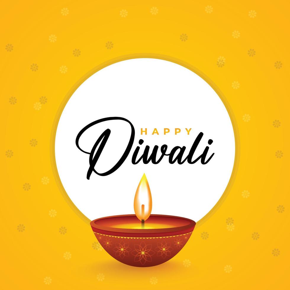 Happy Diwali Festival Social Media Poster Banner Design mit Diya vektor