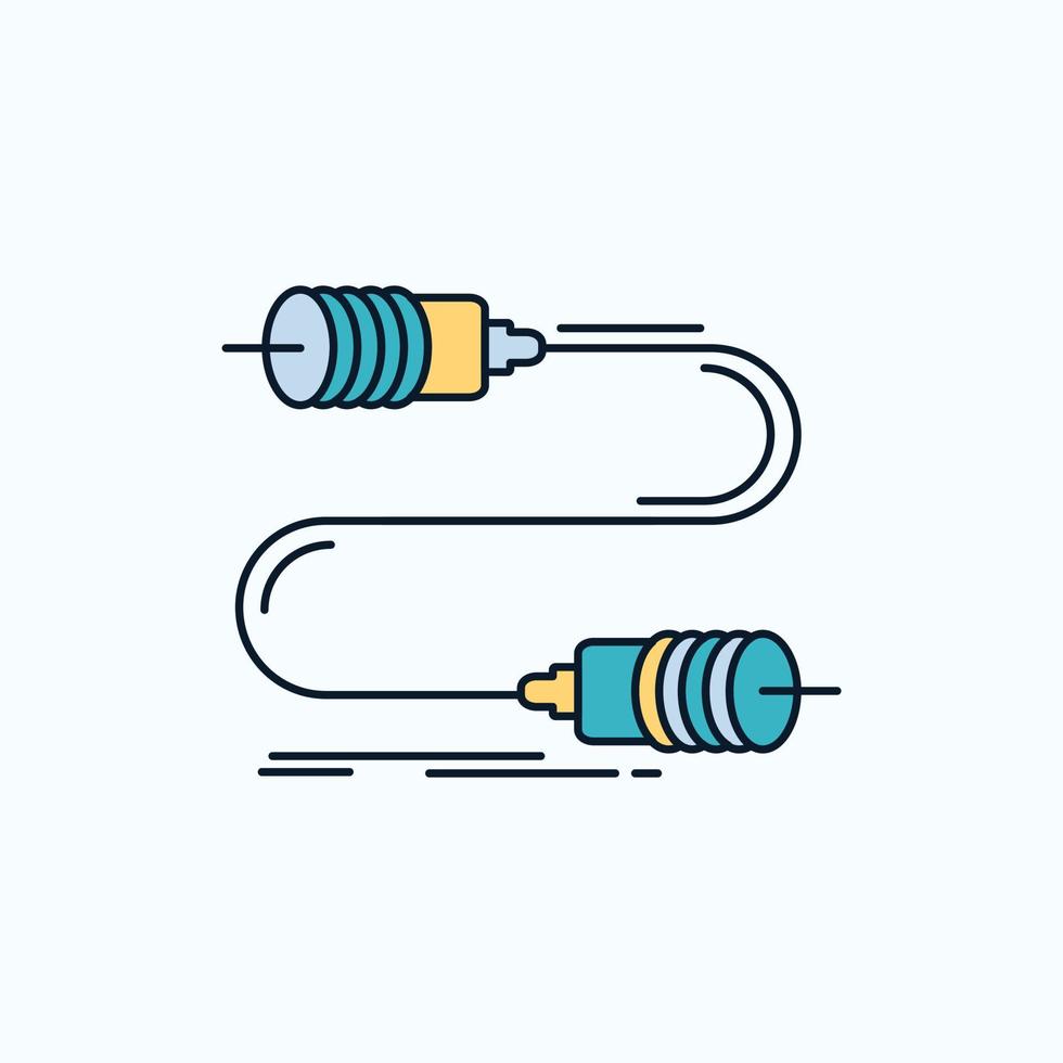 surr. kommunikation. samspel. marknadsföring. tråd platt ikon. grön och gul tecken och symboler för hemsida och mobil tillämpning. vektor illustration