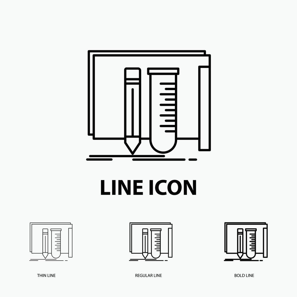 bauen. Ausrüstung. fabelhaft. Labor. Werkzeugsymbol in dünn. regelmäßiger und fetter Linienstil. Vektor-Illustration vektor