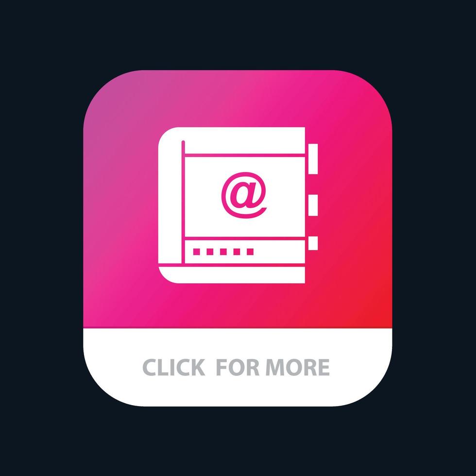 buch geschäft kontakt kontakte internet telefon mobil app button android und ios glyph vers vektor