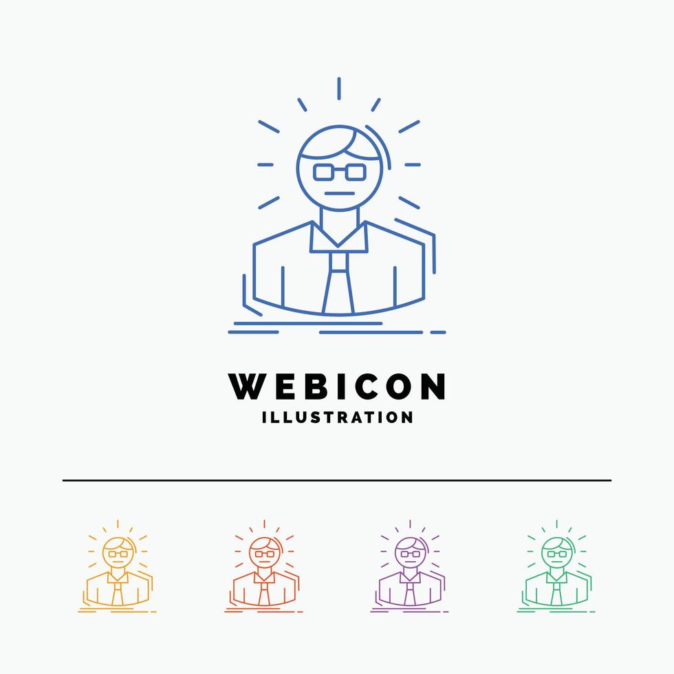 Manager. Angestellter. Arzt. Person. Geschäftsmann 5 Farblinie Web-Icon-Vorlage isoliert auf weiss. Vektor-Illustration vektor