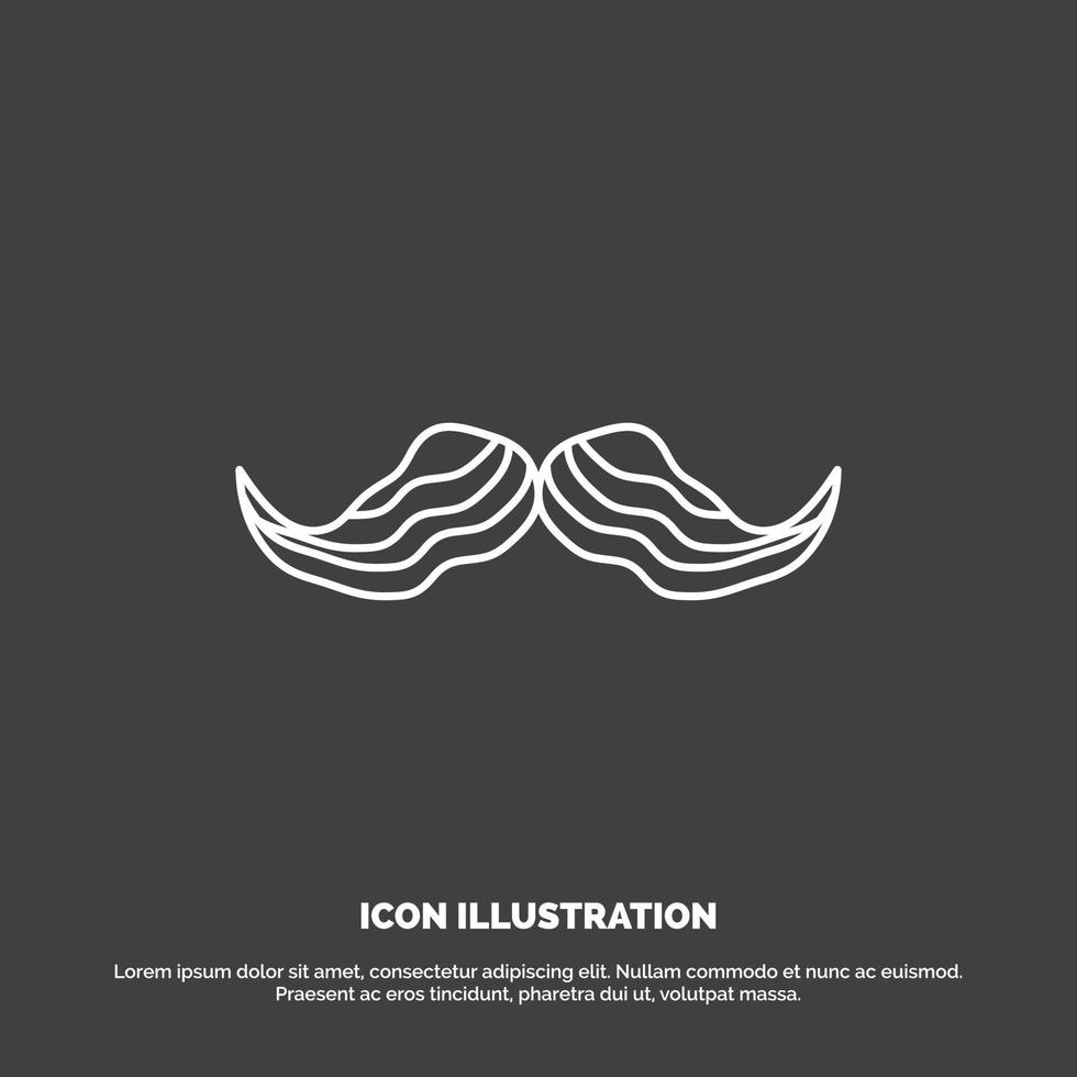 mustasch. hipster. flyttar. manlig. män ikon. linje vektor symbol för ui och ux. hemsida eller mobil Ansökan