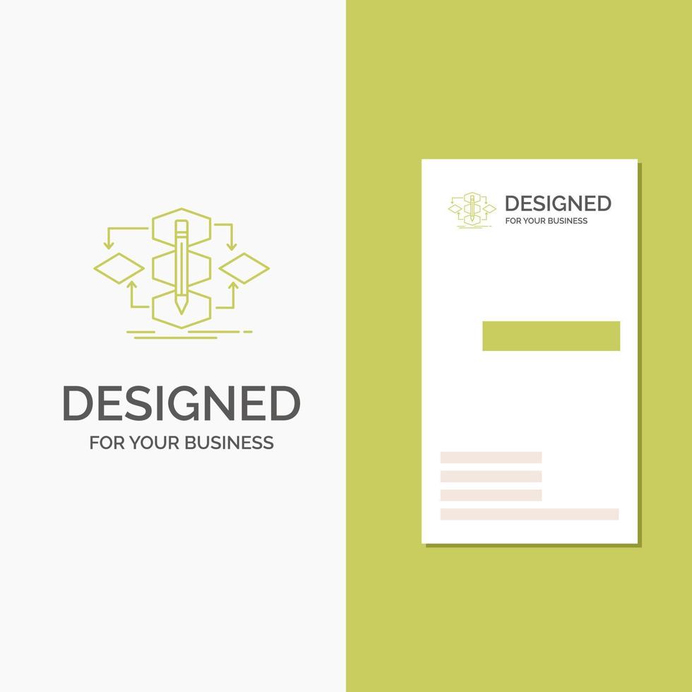 företag logotyp för algoritm. design. metod. modell. bearbeta. vertikal grön företag .besöker kort mall. kreativ bakgrund vektor illustration