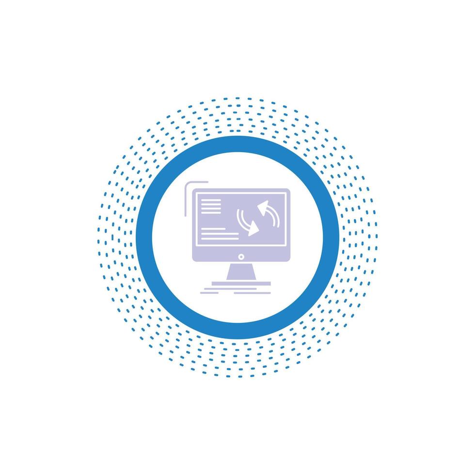 synkronisering. synkronisera. information. data. dator glyf ikon. vektor isolerat illustration