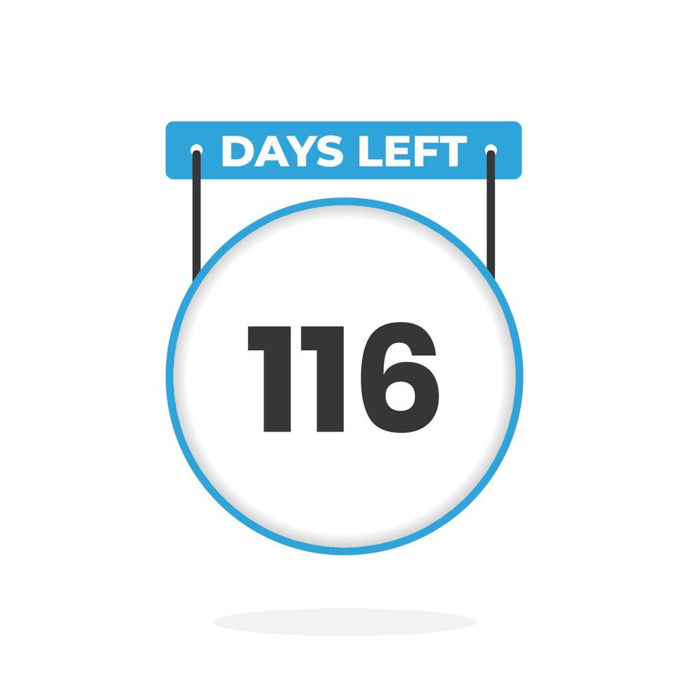 Noch 116 Tage Countdown für Verkaufsförderung. Noch 116 Tage bis zum Werbeverkaufsbanner vektor