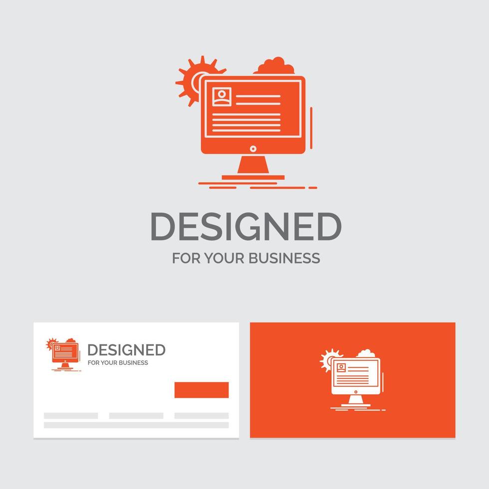 företag logotyp mall för konto. profil. Rapportera. redigera. uppdatering. orange besöker kort med varumärke logotyp mall. vektor