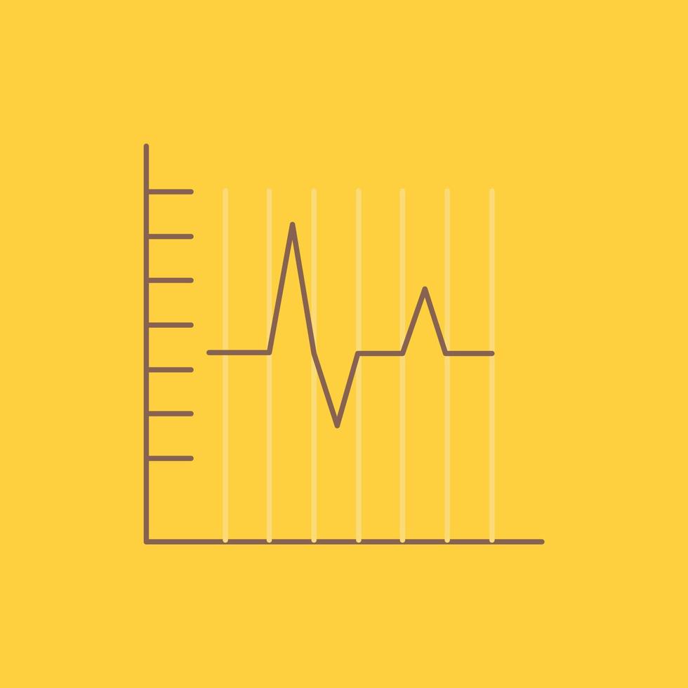 framsteg. Rapportera. statistik. patient. återhämtning platt linje fylld ikon. skön logotyp knapp över gul bakgrund för ui och ux. hemsida eller mobil Ansökan vektor